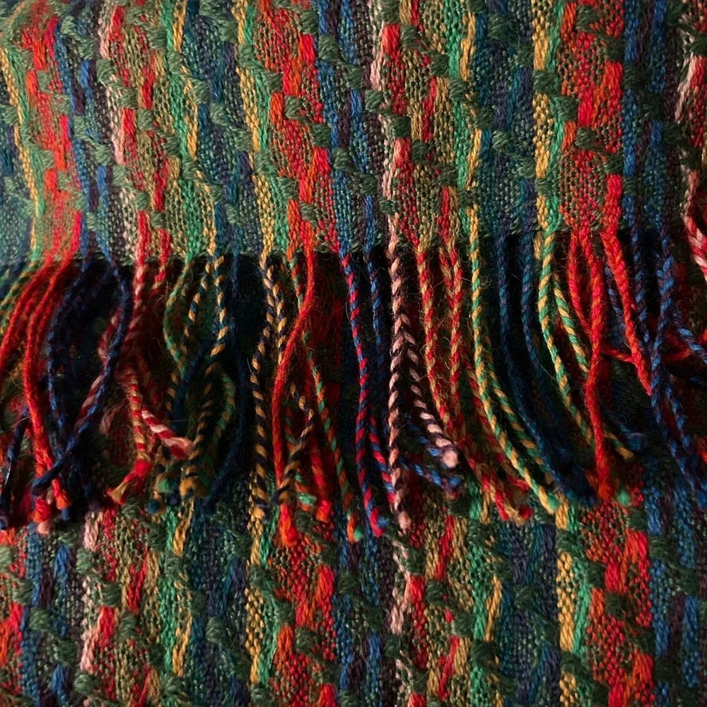 Peruvian Soul Handwoven Baby Alpaca‎ Scarf Lightweight Artisan Spring Summer